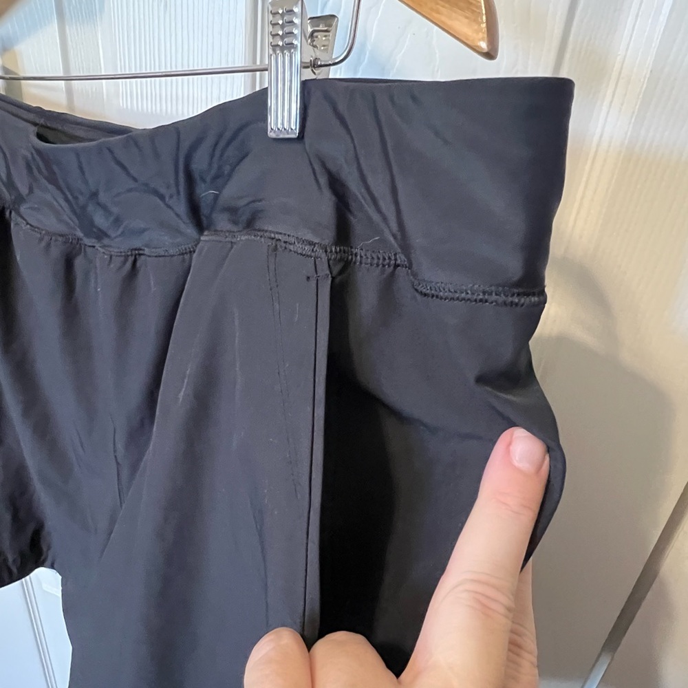 Land’s End Matte Black swim shorts, 24w.